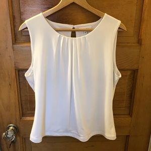 Calvin Klein White Sleeveless Blouse
